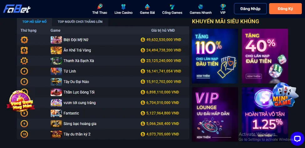 Hoàn trả Win999